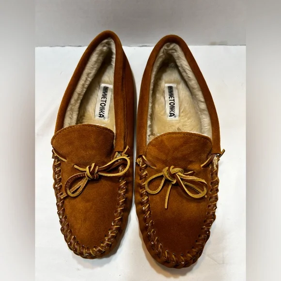 Minnetonka Men\'s Suede Moccasin Loafers in Tan Brown Minnetonka Moccasins 0917T - Men main image 3